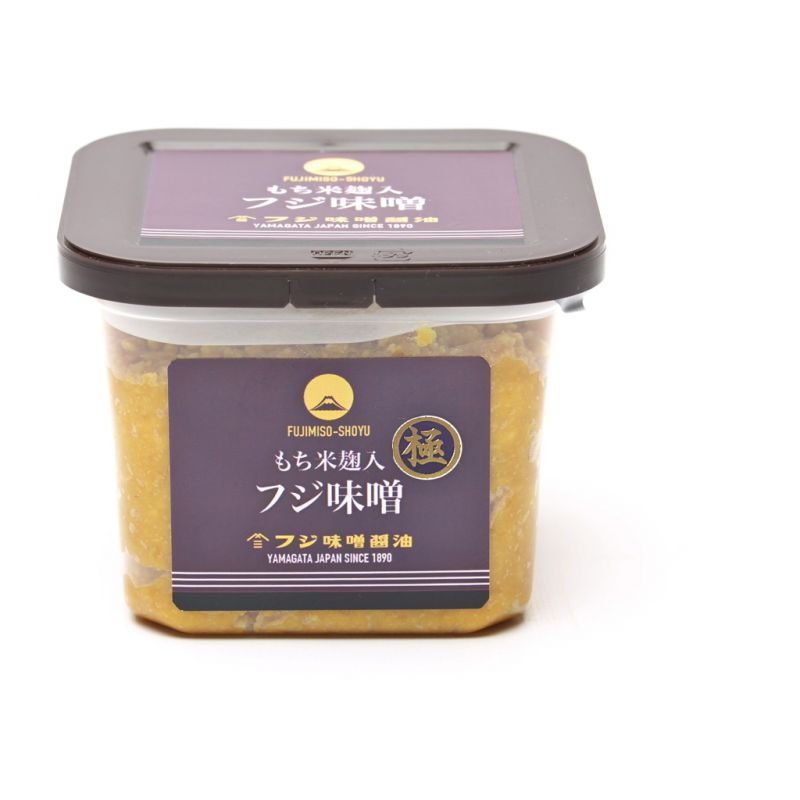 山形県産米ササニシキと国産丸大豆使用極上味噌（つぶ）（750g）カップ入りもち米麹入り麹歩合200の超高級味噌 - フジ味噌醤油・本店