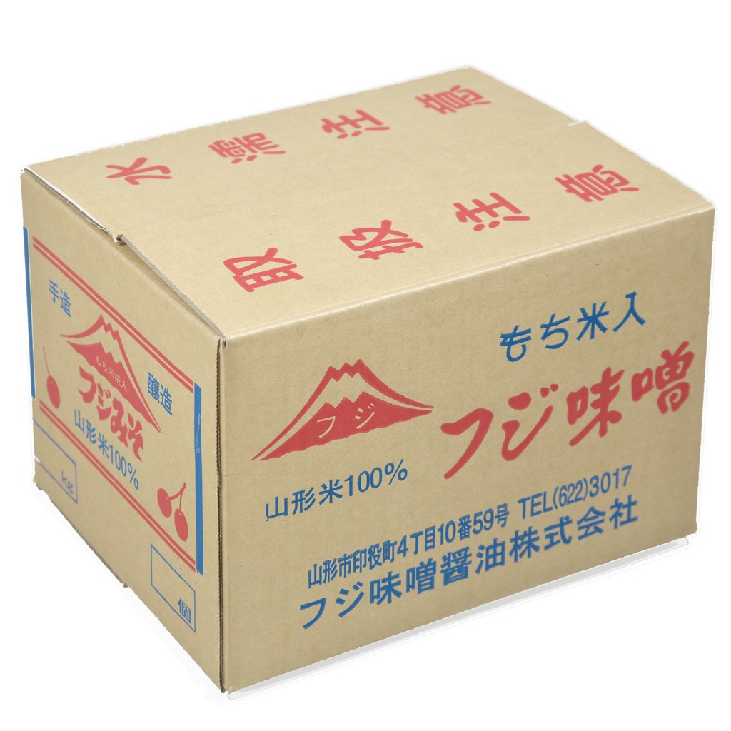 山形県産米ササニシキと国産丸大豆使用 極上味噌（つぶ）10kg入り もち米麹入り麹歩合200の超高級味噌 - フジ味噌醤油・本店